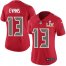 Nike Tampa Bay Buccaneers #13 Mike Evans Red Womens Super Bowl LV Bound Stitched NFL Limited Rush Jersey