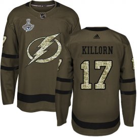 Adidas Tampa Bay Lightning #17 Alex Killorn Green Salute to Service 2020 Stanley Cup Champions Stitched NHL Jersey