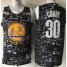 Warriors #30 Stephen Curry Black City Light Stitched NBA Jersey