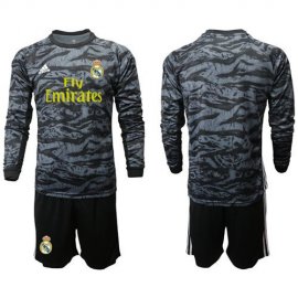 Real Madrid Blank Black Goalkeeper Long Sleeves Soccer Club Jersey