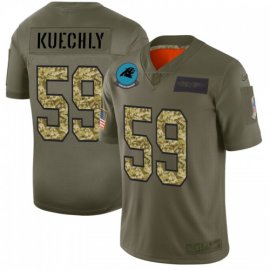 Carolina Carolina Panthers #59 Luke Kuechly Mens Nike 2019 Olive Camo Salute To Service Limited NFL Jersey
