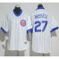 Chicago Cubs #27 Addison Russell White(Blue Strip) Cooperstown Womens Stitched MLB Jersey