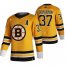 Boston Bruins #37 Patrice Bergeron Yellow Mens Adidas 2020-21 Reverse Retro Alternate NHL Jersey