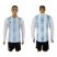 Argentina Blank Home Long Sleeves Soccer Country Jersey