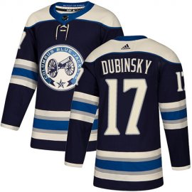 Adidas Columbus Blue Jackets #17 Brandon Dubinsky Navy Blue Alternate Authentic Stitched NHL Jersey