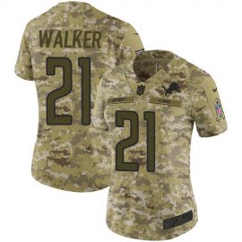 Nike Detroit Lions #21 Tracy Walker Camo Womens Stitched NFL Limited 2018 Salute to Service Jersey