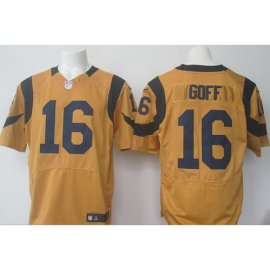 Nike Los Angeles Rams #16 Jared Goff Gold Mens Stitched NFL Elite Rush Jersey