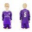 Real Madrid #5 Varane Away Long Sleeves Kid Soccer Club Jersey