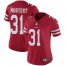 Nike San Francisco 49ers #31 Raheem Mostert Red Team Color Womens Stitched NFL Vapor Untouchable Limited Jersey