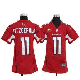 Nike Arizona Cardinals #11 Larry Fitzgerald Red Team Color With C Patch Youth Stitched NFL Elite Jersey