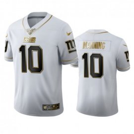 New York New York Giants #10 Eli Manning Mens Nike White Golden Edition Vapor Limited NFL 100 Jersey