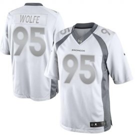 Nike Denver Broncos #95 Derek Wolfe White Mens Stitched NFL Limited Platinum Jersey
