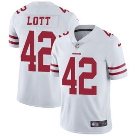 Nike San Francisco 49ers #42 Ronnie Lott White Mens Stitched NFL Vapor Untouchable Limited Jersey