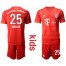 Bayern Munchen #25 Muller Home Kid Soccer Club Jersey