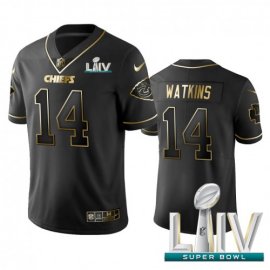 Nike Kansas City Chiefs #14 Sammy Watkins Black Golden Super Bowl LIV 2020 Limited Edition Stitched NFL Jersey