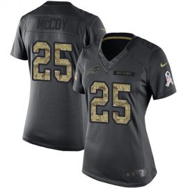 Nike Buffalo Bills #25 LeSean McCoy Black Womens Stitched NFL Limited 2016 Salute to Service Jersey