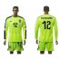 Italy #12 Donna Rumma Shiny Green Long Sleeves Goalkeeper Soccer Country Jersey
