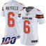 Nike Cleveland Browns #6 Baker Mayfield White Womens Stitched NFL 100th Season Vapor Limited Jersey