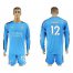 Leicester City #12 Hamer Light Blue Goalkeeper Long Sleeves Soccer Club Jersey