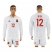 Spain #12 De Gea White Away Long Sleeves Soccer Country Jersey
