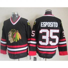 Chicago Blackhawks #35 Tony Esposito Black CCM Throwback Stitched NHL Jersey