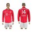 Bayern Munchen #14 Alonso Home Long Sleeves Soccer Club Jersey