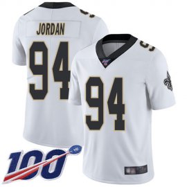 Nike New Orleans Saints #94 Cameron Jordan White Mens Stitched NFL 100th Season Vapor Limited Jersey