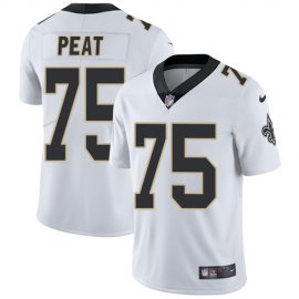 Nike New Orleans Saints #75 Andrus Peat White Mens Stitched NFL Vapor Untouchable Limited Jersey