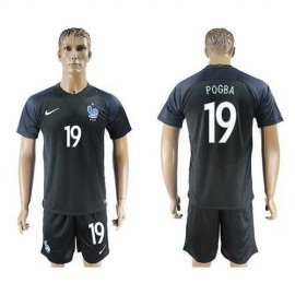 France #19 Pogba Away Soccer Country Jersey