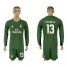 Real Madrid #13 K.Casilla Green Goalkeeper Long Sleeves Soccer Club Jersey