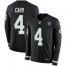 Nike Las Vegas Raiders #4 Derek Carr Black Team Color Mens Stitched NFL Limited Therma Long Sleeve Jersey
