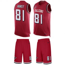 Nike Atlanta Falcons #81 Hayden Hurst Red Team Color Mens Stitched NFL Limited Tank Top Suit Jersey