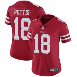 Nike San Francisco 49ers #18 Dante Pettis Red Team Color Womens Stitched NFL Vapor Untouchable Limited Jersey