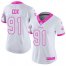 Nike Philadelphia Eagles #91 Fletcher Cox White/Pink Womens Stitched NFL Limited Rush Fashion Jersey