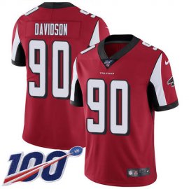 Nike Atlanta Falcons #90 Marlon Davidson Red Team Color Youth Stitched NFL 100th Season Vapor Untouchable Limited Jersey