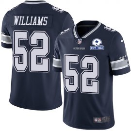 Nike Dallas Cowboys #52 Connor Williams Navy Blue Team Color Mens Stitched With Established In 1960 Patch NFL Vapor Untouchable Limited Jersey
