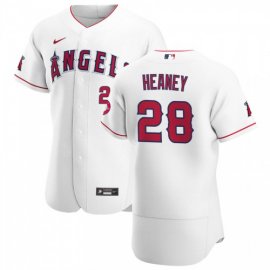 Los Angeles Angels #28 Andrew Heaney Mens Nike White Home 2020 Authentic Player MLB Jersey