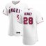 Los Angeles Angels #28 Andrew Heaney Mens Nike White Home 2020 Authentic Player MLB Jersey