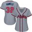 Atlanta Braves #32 Cole Hamels Grey Road Womens Stitched MLB Jersey