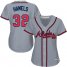 Atlanta Braves #32 Cole Hamels Grey Road Womens Stitched MLB Jersey