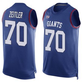 Nike New York Giants #70 Kevin Zeitler Royal Blue Team Color Mens Stitched NFL Limited Tank Top Jersey
