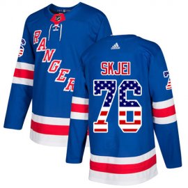 Adidas New York Rangers #76 Brady Skjei Royal Blue Home Authentic USA Flag Stitched NHL Jersey