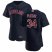 Cleveland Indians #34 Zach Plesac Mens Nike Navy Alternate 2020 Authentic Player MLB Jersey