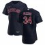 Cleveland Indians #34 Zach Plesac Mens Nike Navy Alternate 2020 Authentic Player MLB Jersey