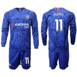 Chelsea #11 Pedro Home Long Sleeves Soccer Club Jersey