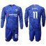Chelsea #11 Pedro Home Long Sleeves Soccer Club Jersey