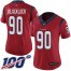 Nike Houston Texans #90 Ross Blacklock Red Alternate Womens Stitched NFL 100th Season Vapor Untouchable Limited Jersey