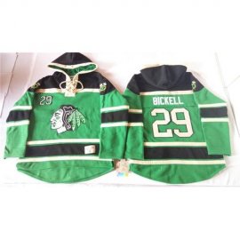 Chicago Blackhawks #29 Bryan Bickell Green St. Patricks Day McNary Lace Hoodie Stitched NHL Jersey