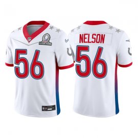 Mens Indianapolis Colts #56 Quenton Nelson 2022 White AFC Pro Bowl Stitched Jersey