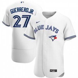 Toronto Blue Jays #27 Vladimir Guerrero Jr. Mens Nike White Home 2020 Authentic Player MLB Jersey